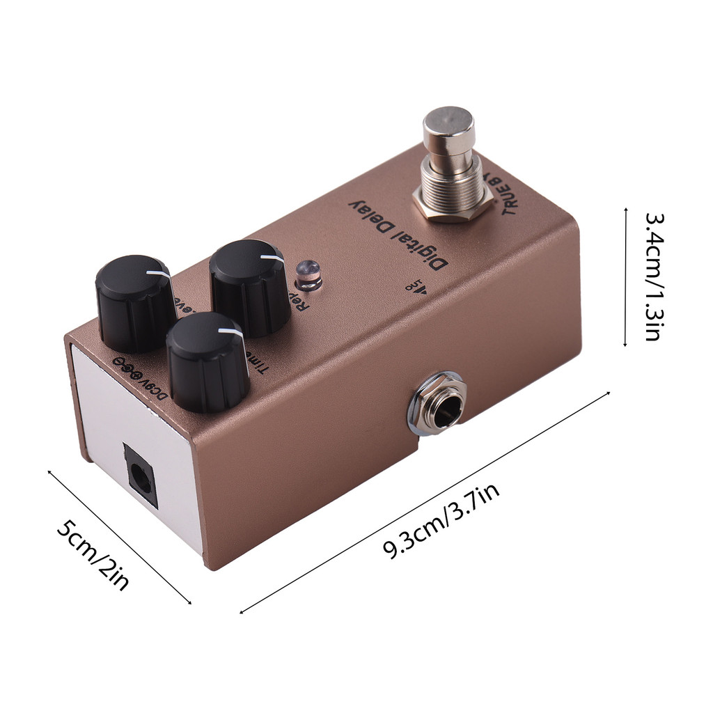 Pedal De Efeitos De Guitarra fgstbr Atraso Digital Com Botão De Controle De Tempo/Nível/Repetição True Bypass DC 9V 6.35