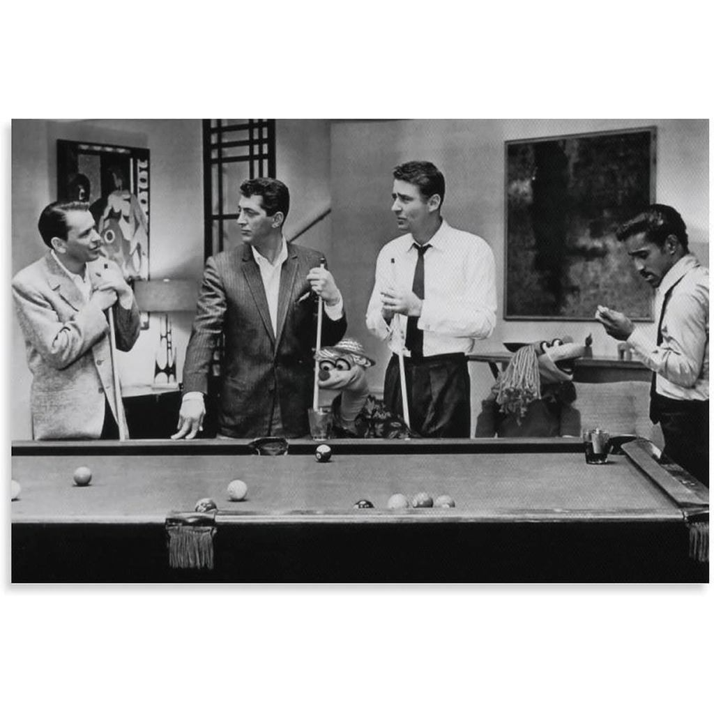 brrf The Rat Pack Jogando Pôster De Piscina Arte De Parede Preto E Branco Pintura Decorativa Em Tela Pôsteres De Sala De