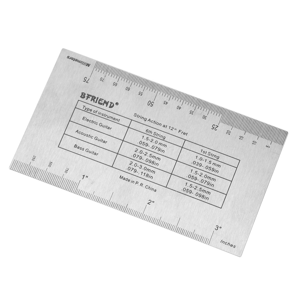 Régua De Ação De Corda cpnobr , Escala Transparente De Aço Inoxidável , Medidor De Configuração De Guitarra Multifuncion