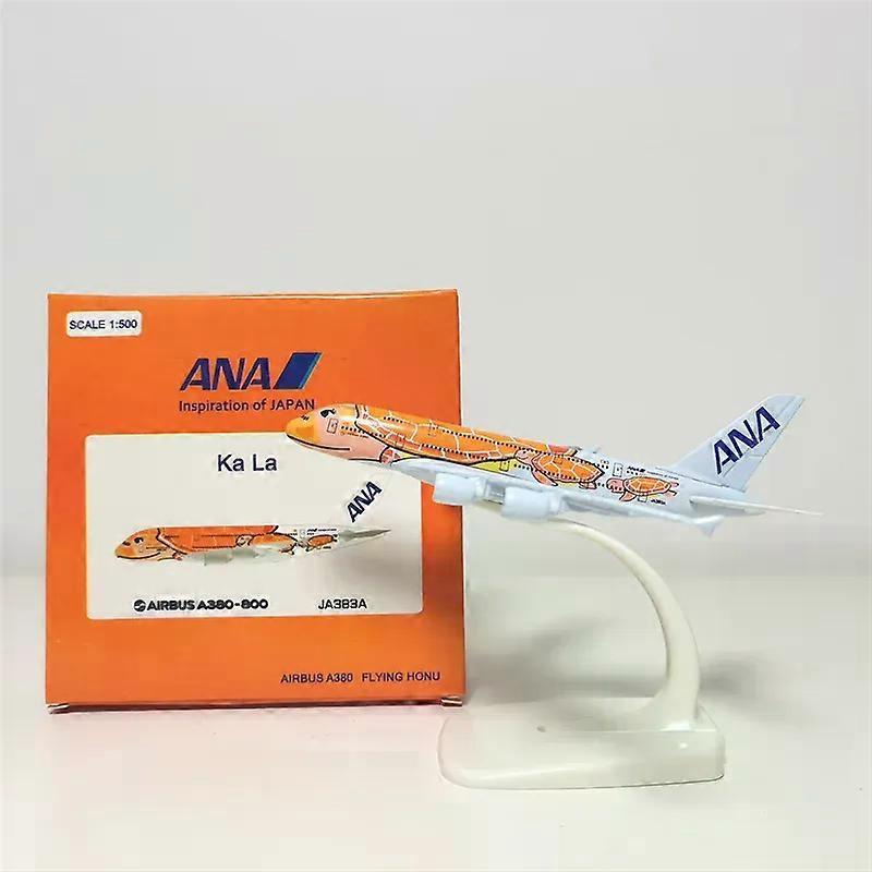 Novo 14CM Escala 1/500 Airbus A380 Japão ANA Companhias Aéreas Tartaruga Azul KaLa Avião Modelo Liga Coleção Fãs De Exib