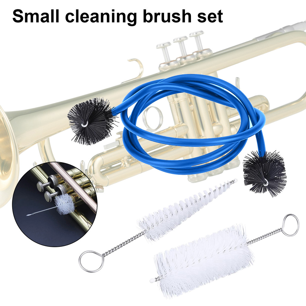 Gb _ 1 Conjunto Kit De Manutenção Trompete Aperto Dobrável Confortavelmente Acessório Cobra Escova Bocal Limpeza Corneta