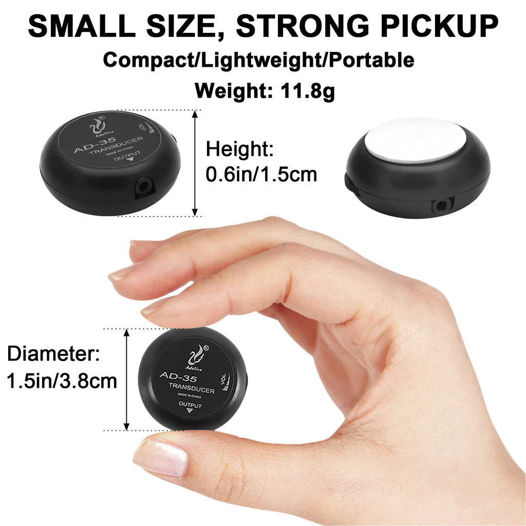 fgstbr Piezo Pickup Volume Ajustável Mini Microfone De Contato Autoadesivo Para Guitarra Acústica Ukulele Violino