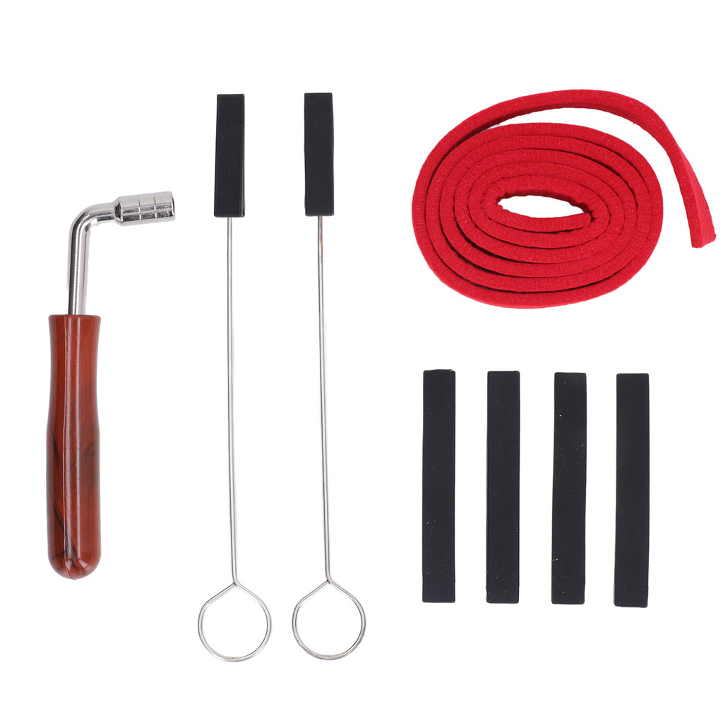 Tgbr Ferramenta De Afinação De Piano Temperamento Strip Tuner Spanner Garfos De Silicone Conjunto De Reparo De Blocos Mu