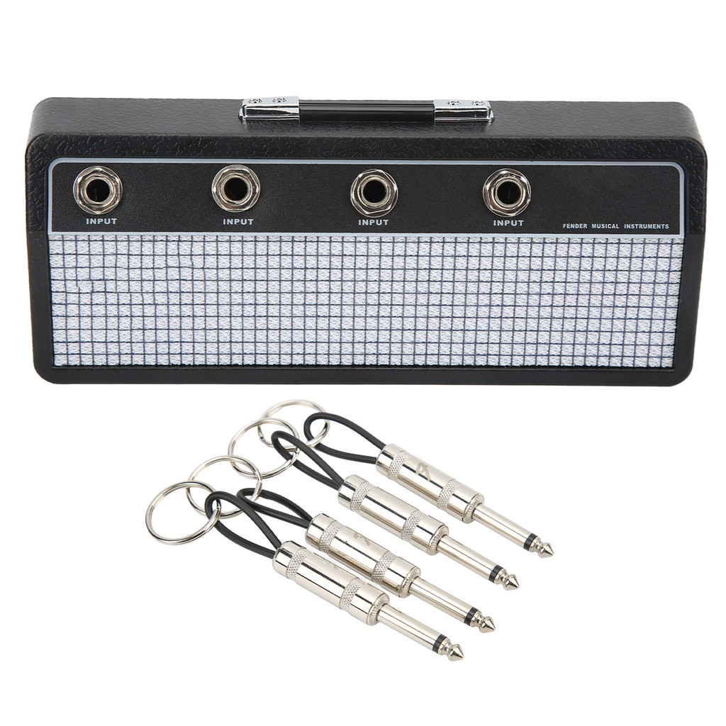 cpnobr Caixa De Armazenamento De Plugue De Guitarra , Suporte De Chave De Amplificador De Montagem Na Parede Com 4 Chave