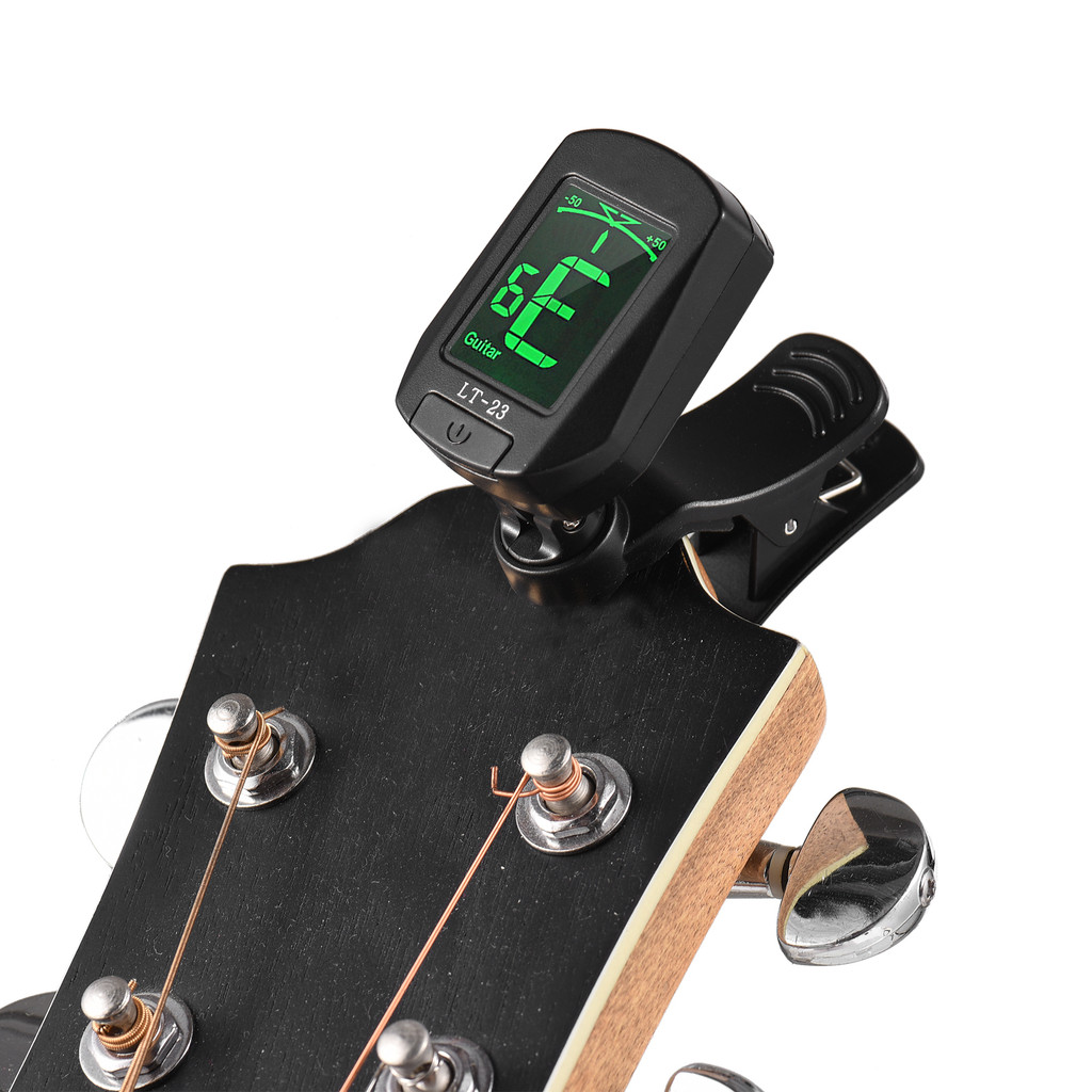 fgstbr Afinador De Guitarra Clip-On Digital Mini Eletrônico Com Display LCD Para Baixo Violino Ukulele Cromático