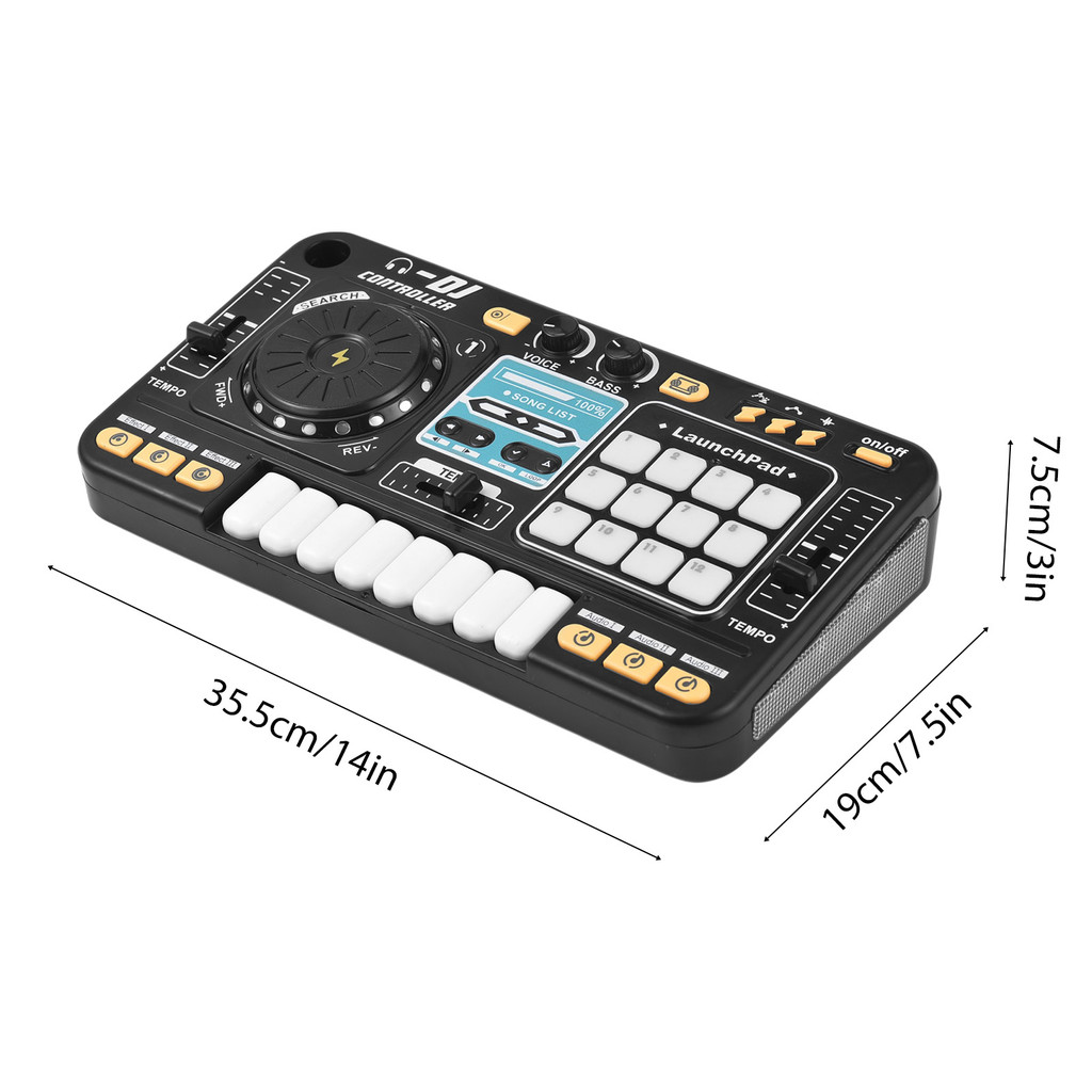 fgstbr Controlador De DJ Para Crianças Leitor De Disco Teclado Eletrônico Mesa Misturadora BT Com Microfone Ajustável Ef