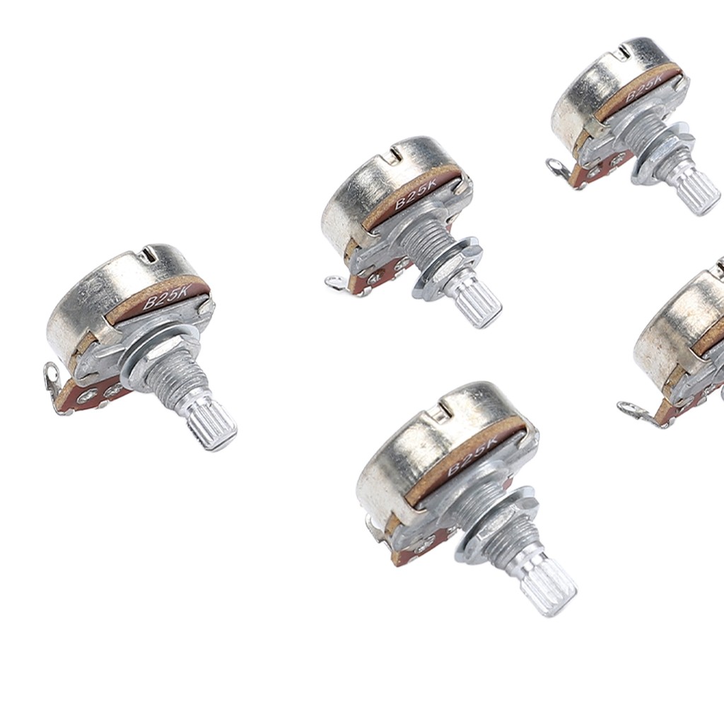 Telbr 10 Peças Potenciômetro De Guitarra 18mm Eixo 25K Ohm Baixo Métrico M8 Potes Elétricos Para Controle De Tom De Volu
