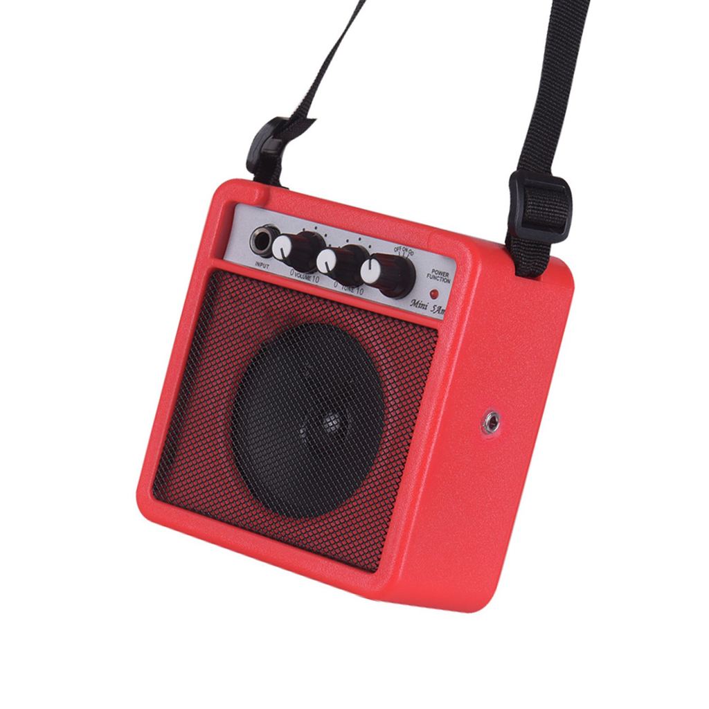 Telbr 5W Mini Amplificador De Guitarra Alto-Falante Amp Com Entradas De 3.5 Mm E 6.35 Saída De 1/4 De Polegada Suporta A
