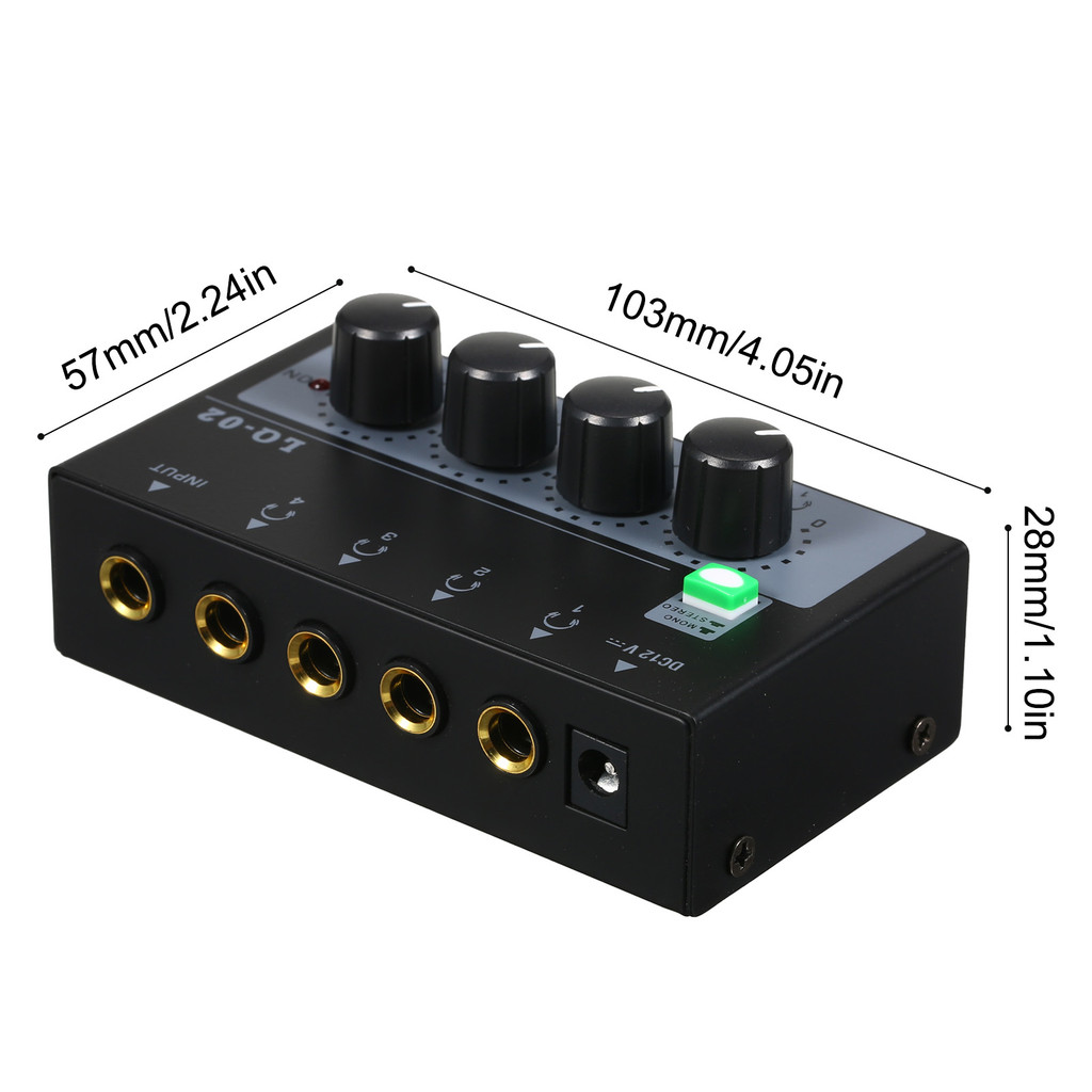 fgstbr Amplificador De Fone De Ouvido Mixer 4 Canais Mono/Estéreo Metal Amps Entrada De Saída Balanceada De Áudio Mini D