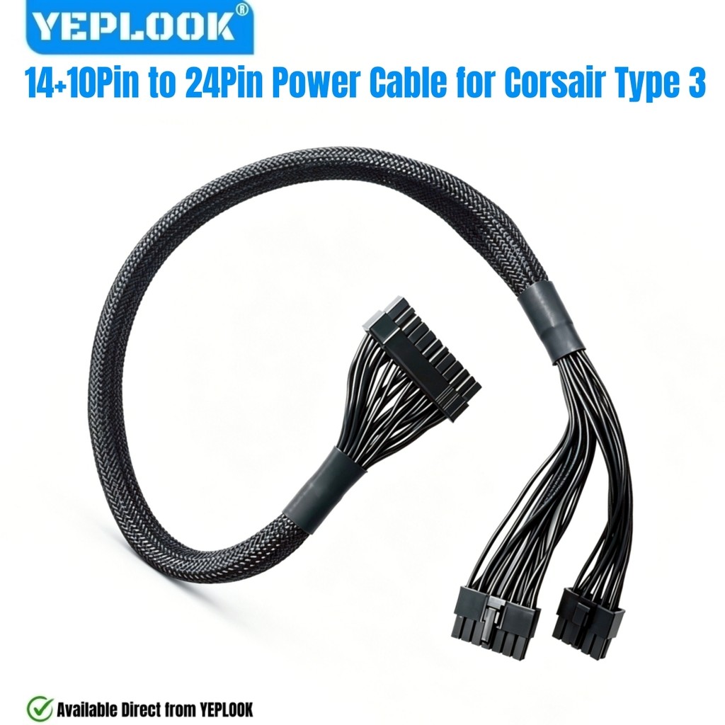 14 + 10 Pinos Para 24 ATX Fonte De Alimentação Corsair AX-i , Cabo Principal AX1500i , AX1200i , AX860i , AX760i Tipo 3