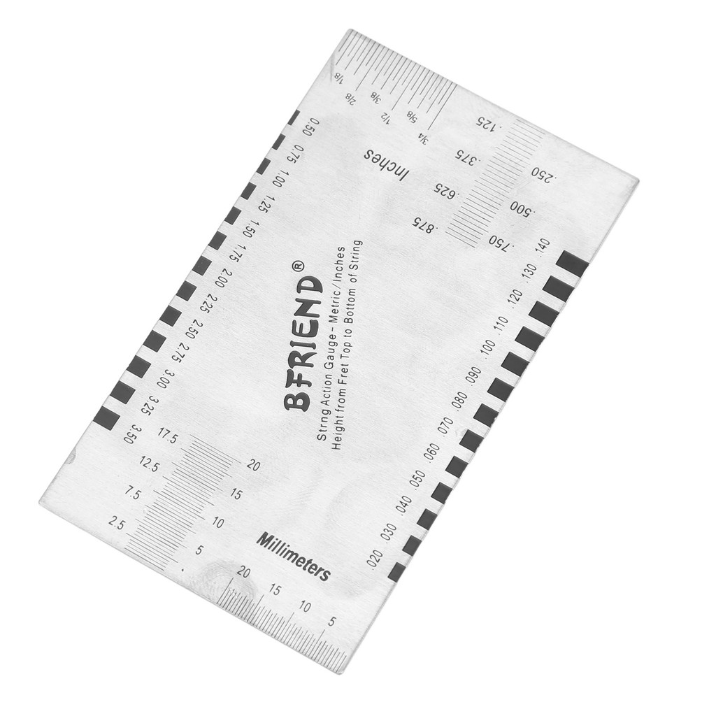 Régua De Ação De Corda Telbr , Escala Transparente De Aço Inoxidável , Medidor De Configuração De Guitarra Multifunciona