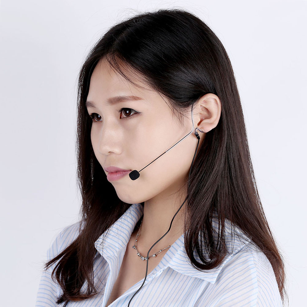 Telbr Uni-Direcional Mini Ear-hook Headset Microfone Para Amplificador De Voz Amp Alto-Falante