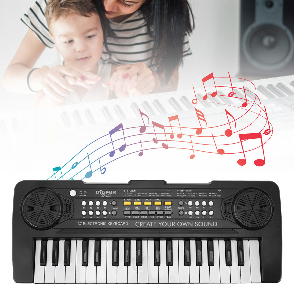 Teclado De Piano Eletrônico fgstbr Portátil Multifuncional Infantil 37 Teclas Criança