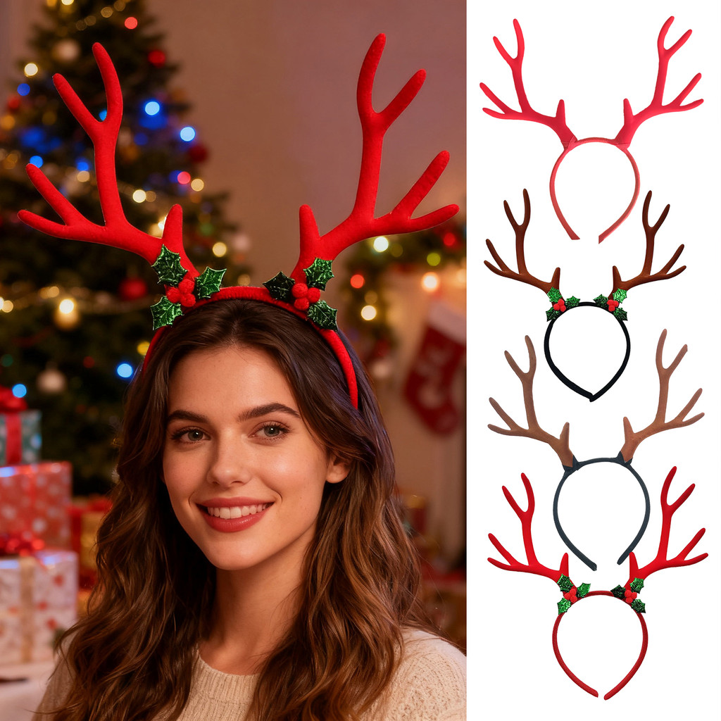 [LAS] Tiara De Chifre De Natal , Decoração Festiva Rena , Acessório De Cabelo , Grampo Celebração De Festival , Argola