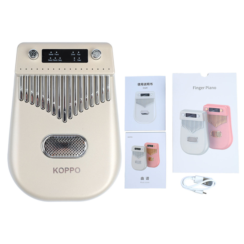 wohobr 17 Teclas Eletrônico Inteligente Kalimba Polegar Piano Instrumento Musical Portátil Com Partituras Para Crianças