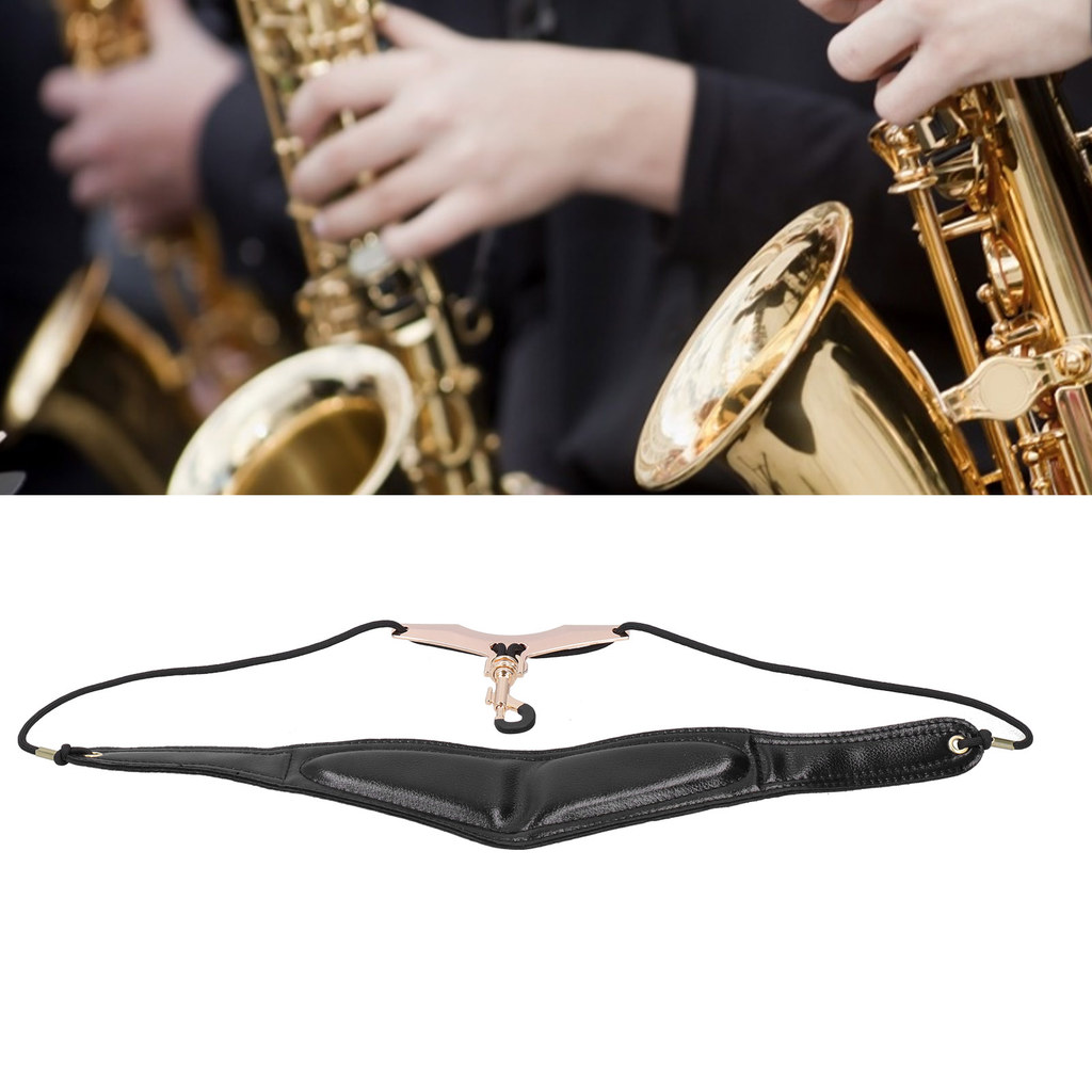 Telbr Alça De Pescoço Para Saxofone Sax Arnês De Ombro De Couro PU Soprano Tenor Alto
