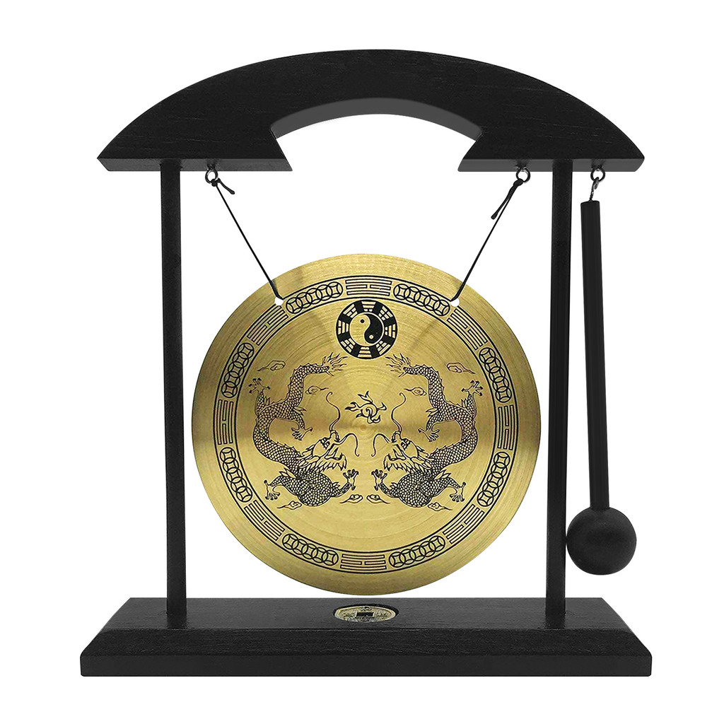 Toggbr Mini Desktop Gong Mesa Carrilhão De Vento Instrumentos De Percussão Com Mallet Para Decoração De Casa Presente De