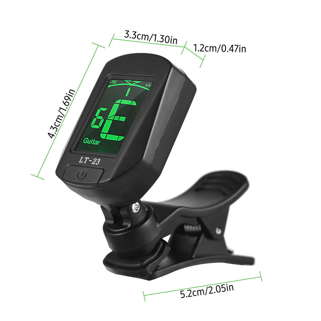Telbr Afinador De Guitarra Clip-On Digital Mini Eletrônico Com Display LCD Para Baixo Violino Ukulele Cromático