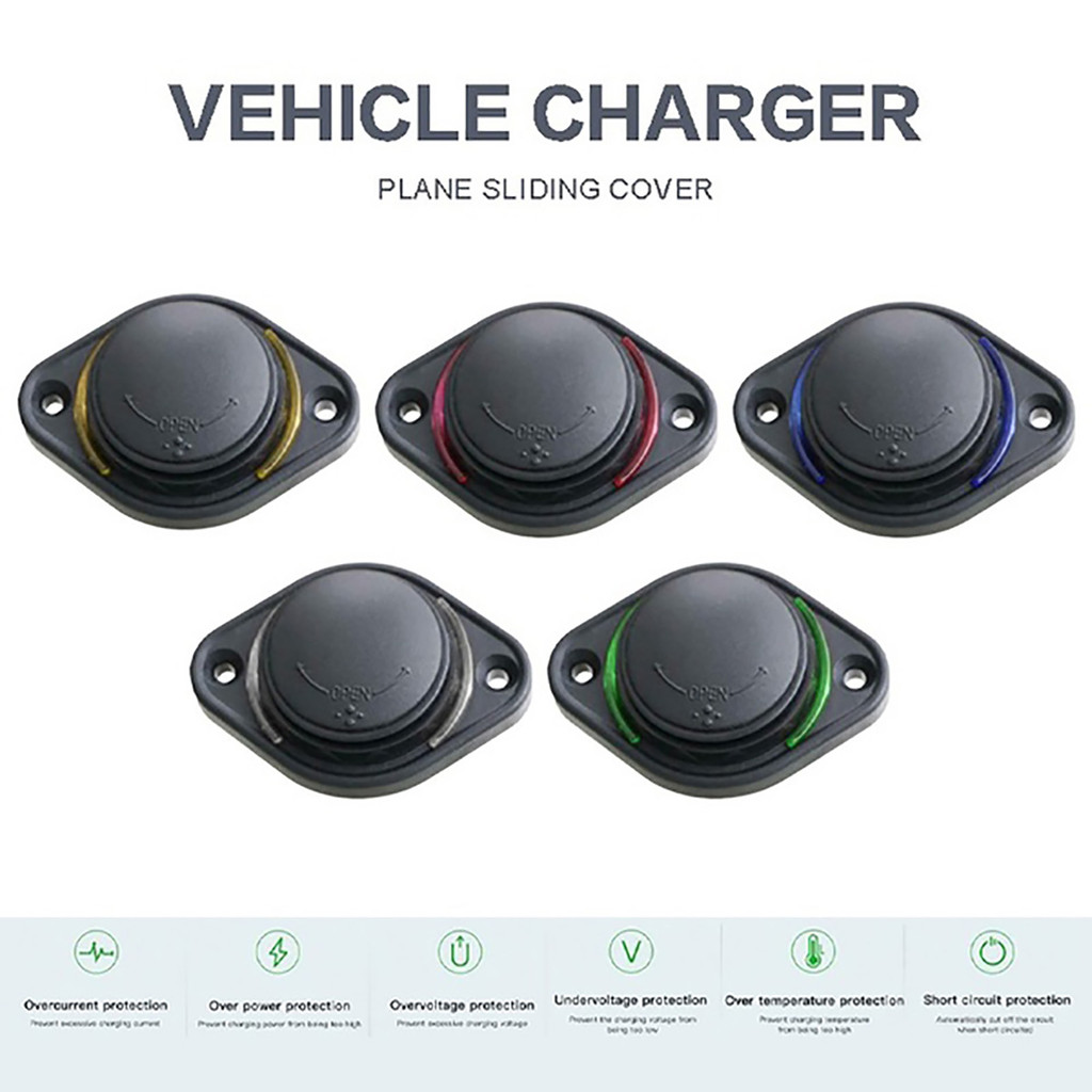 SHENYOU 3.1A 12-24V Tampa Deslizante Para Carro , Ônibus , Barco , Porta USB Dupla , Carregador , Tomada De Energia