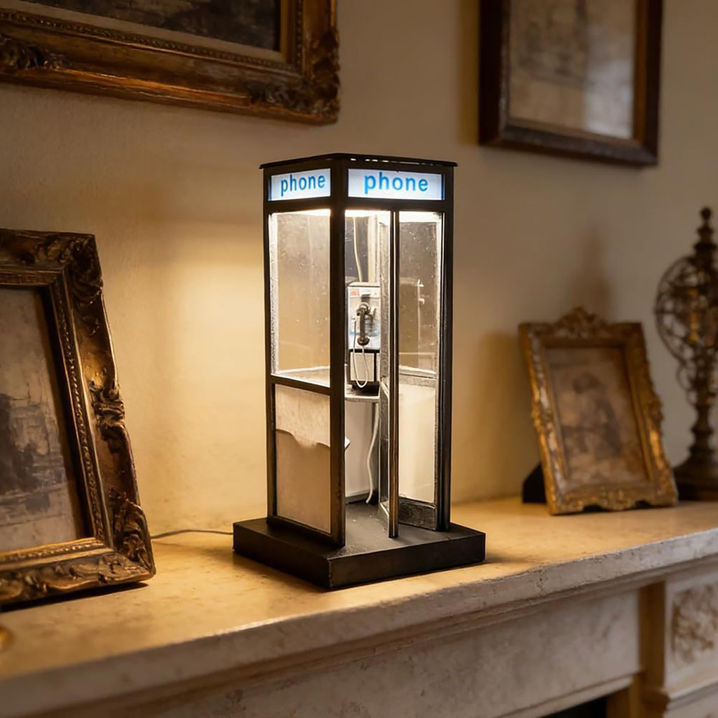 [SKI] Cabine Telefônica Vintage Lâmpada Noturna USB Retrô Alto Caixa De Telefone LED Decorativa Quarto Mesa De Escritóri