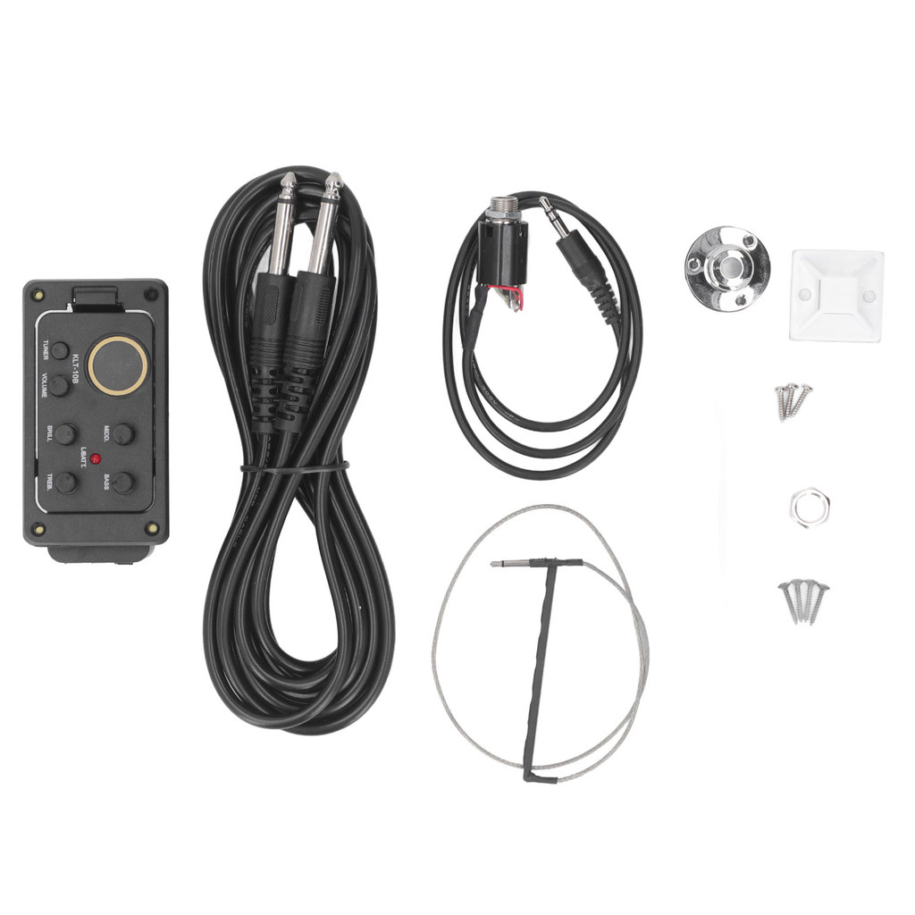Toggbr 4 Band EQ Equalizador Pré-Amplificador Piezo Captador Tuner Guitarra Acústica Com Tela LCD