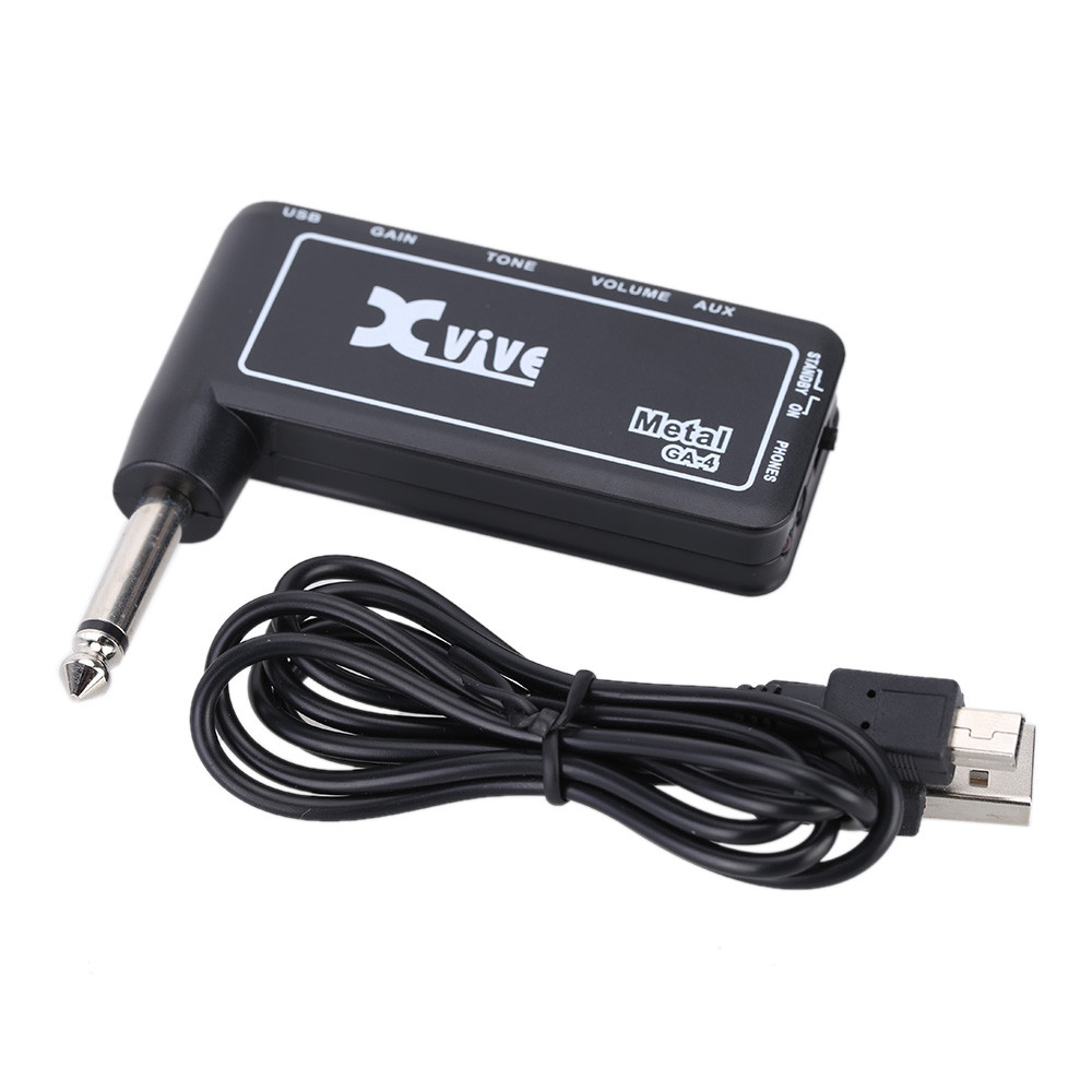 Telbr Xvive GA4 Metal Mini Portátil Recarregável Guitarra Elétrica Plug Amplificador De Fone De Ouvido