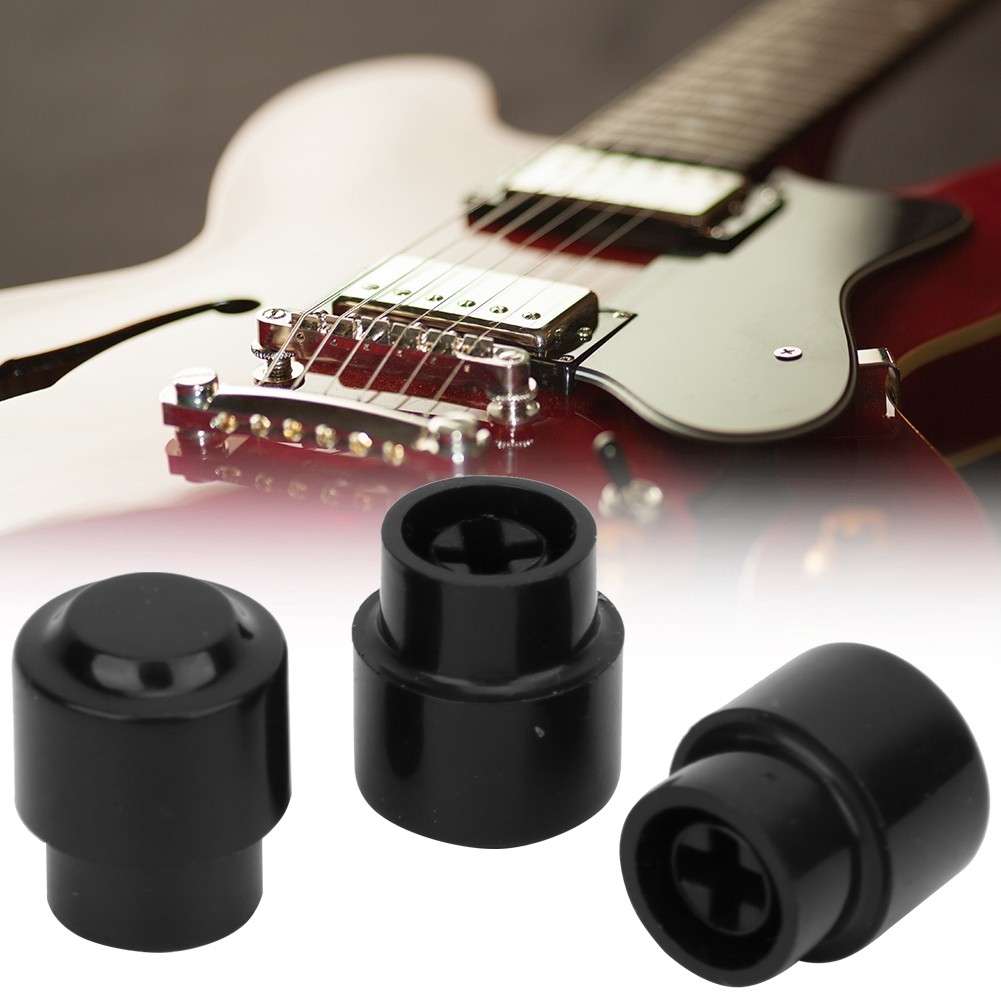 Telbr 10 Peças Tampa Da Ponta Do Interruptor De Captação Botão Peça De Guitarra Elétrica Acessório Preta
