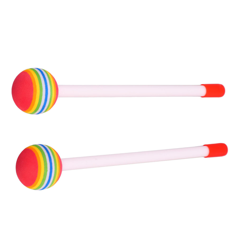 Telbr 2 Peças Baquetas Redondas De Feltro EVA Orff Mão Percussão Batida Brinquedo Cor Arco-Íris