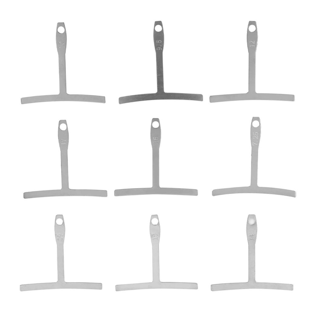andobr 9 Peças Medidor De Raio De Corda Universal Para Guitarra Baixo Ponte Fingerboard Sela 7.25'~ 20