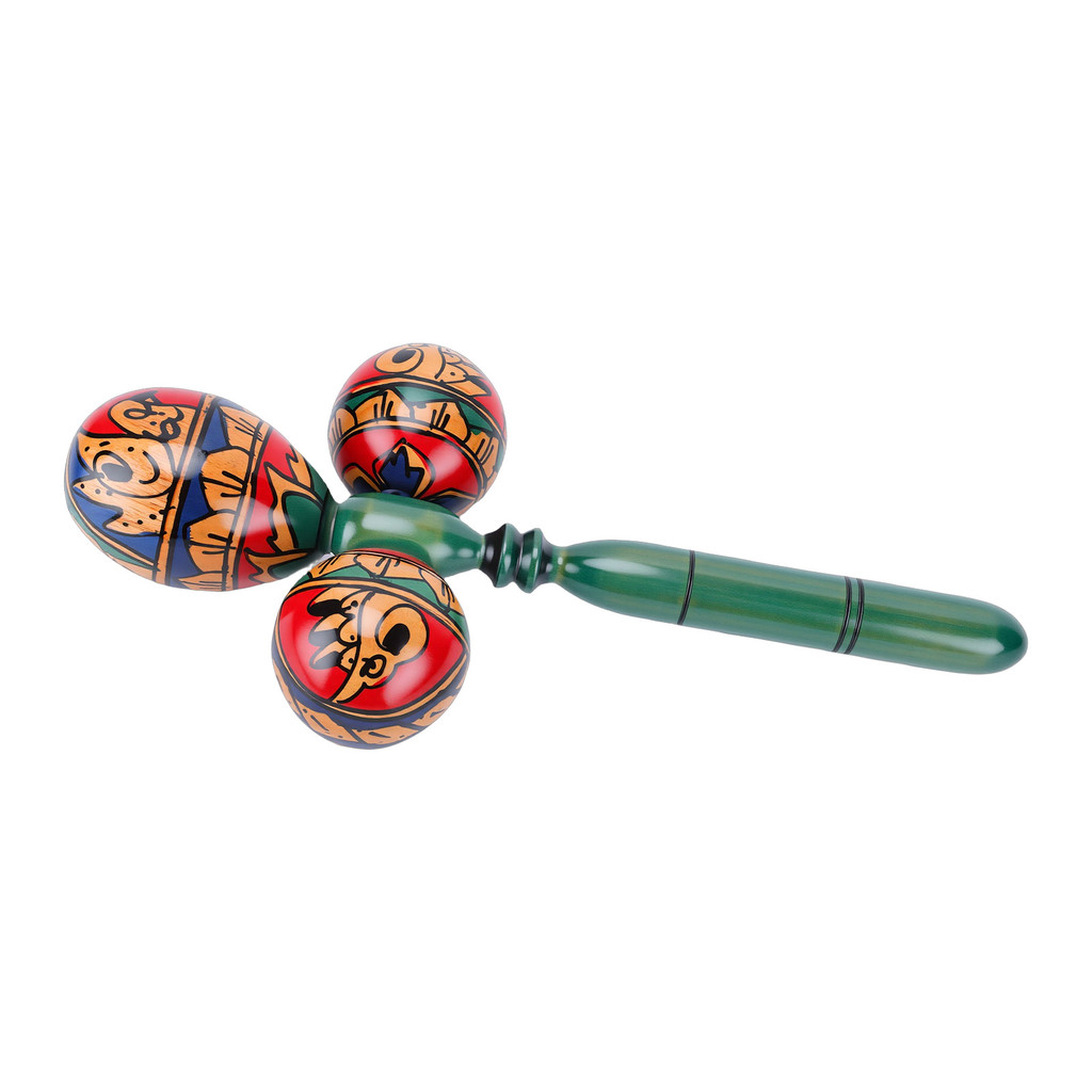 cpnobr African Musical Shakers Instrumento De Percussão Manual Maraca De Cabeça Tripla Com Aderência Confortável Para Ad