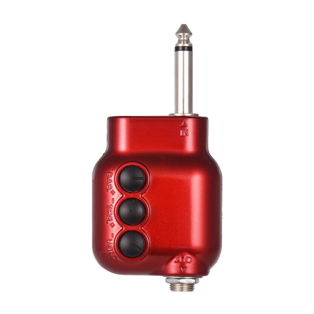 fgstbr Mini Pré-Amplificador Plugue De 6.35 Mm Com Controle De Volume De Equalizador Agudo De Baixo Para Guitarra Acústi