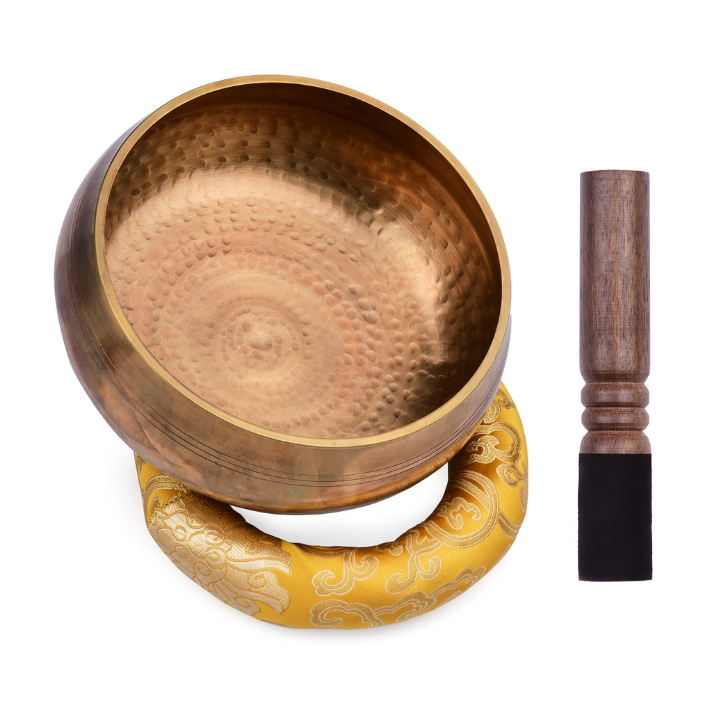 Conjunto De Tigela De Canto Tibetana Telbr Com Som Grande De Metal Feito À Mão De 20.5 Cm/8 Polegadas E Almofada Macia (