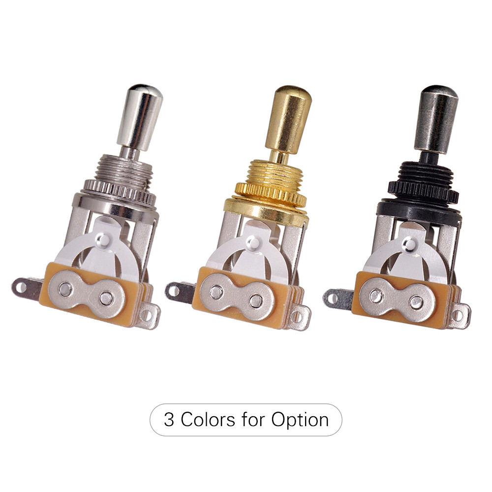 Telbr 3 Vias Curto Reto Guitarra Interruptor Seletor De Captador Com Chapéu De Latão Compatível Gibson Les Paul LP SG El