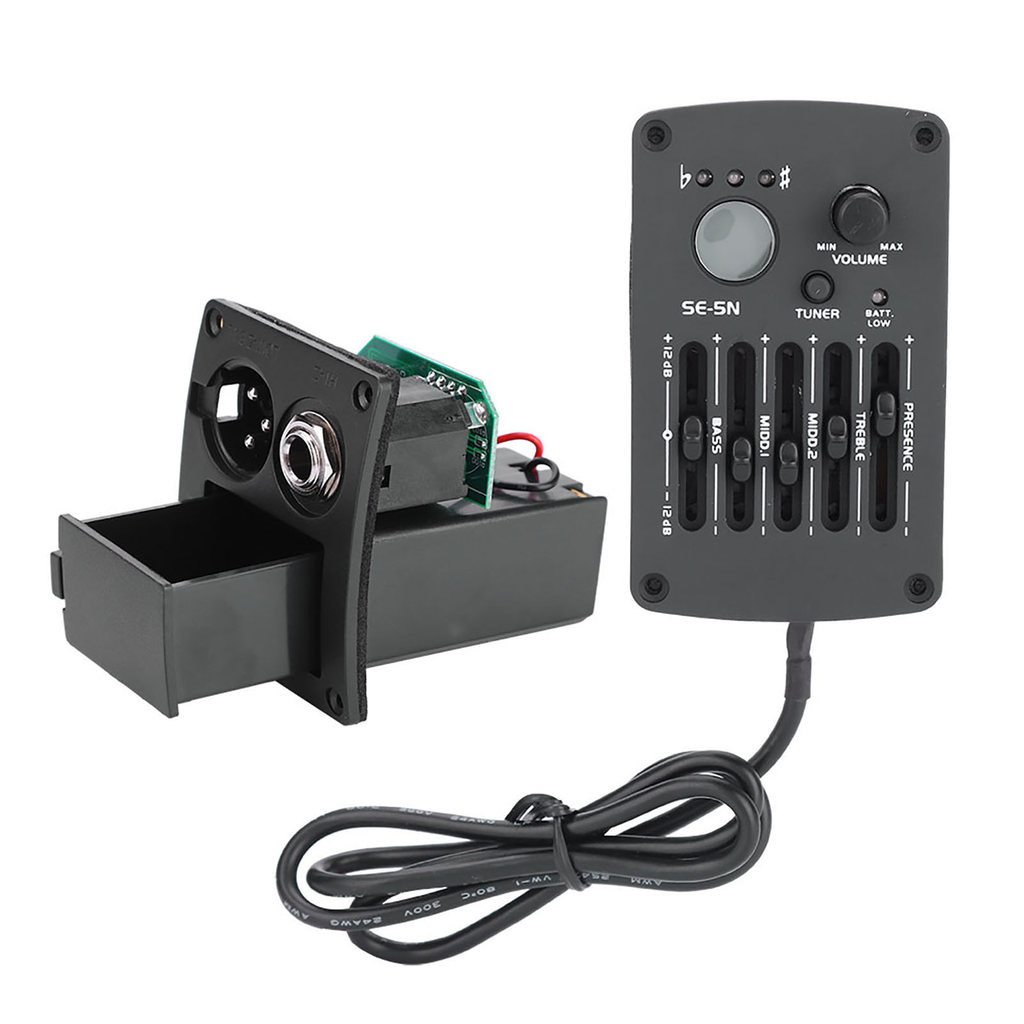 fgstbr Afinador De Guitarra Acústico , Equalizador Indicador De Bateria Baixa Alimentado Por Display LED Embutido Para I