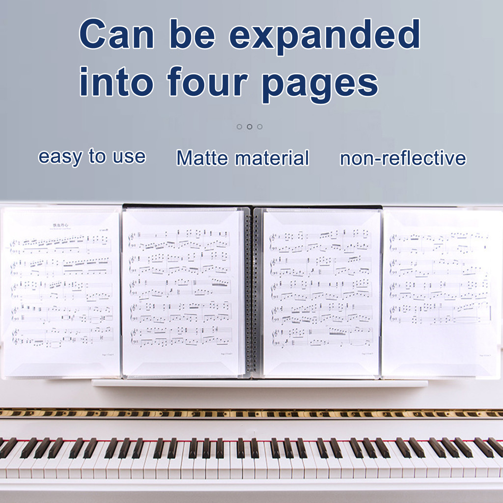 Gb _ Pasta De Banda A4 De 4 Lados Fácil Operação 40 Folhas Suporte De Partitura Musical De Piano Para Casa