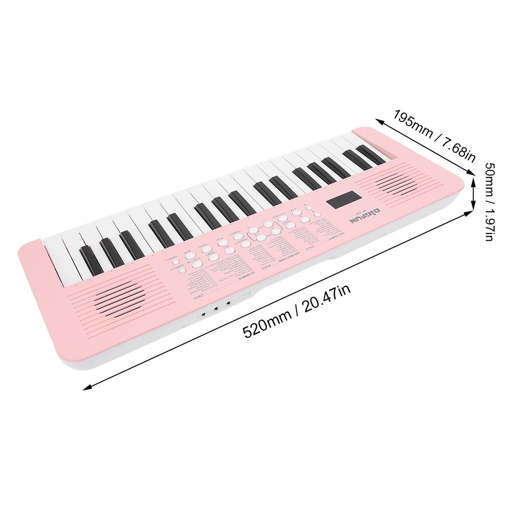 fgstbr Teclado Eletrônico De 37 Teclas 200 Tons Ritmos 35 Demoções Instrumento De Piano Digital Multifuncional Com Micro