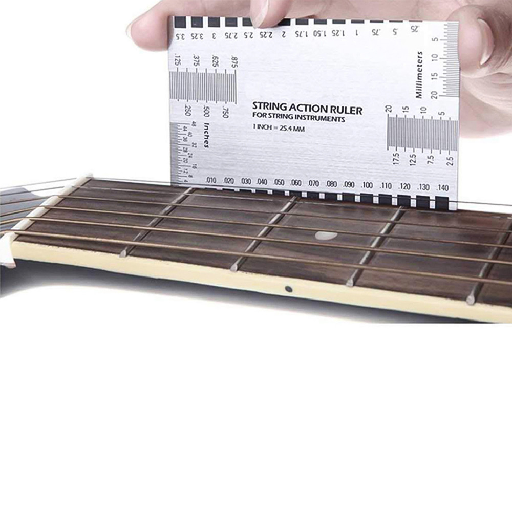 Telbr Régua De Ação De Corda De Guitarra De Aço Inoxidável , Ferramenta De Medição De Passo 89 * 51mm Para Acústica Elét