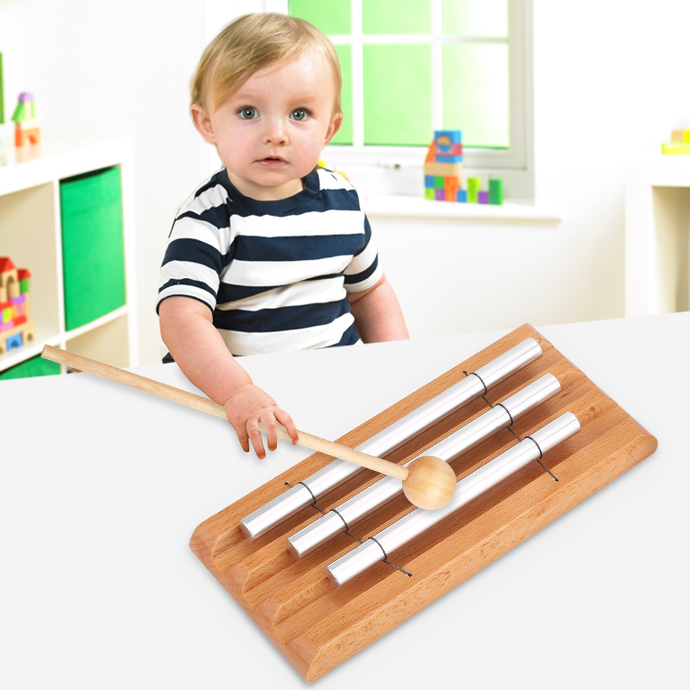 Instrumentos De Percussão fgstbr , Brinquedo De Educação Musical De 3 Tons De Carrilhão Requintado Durável Para Crianças