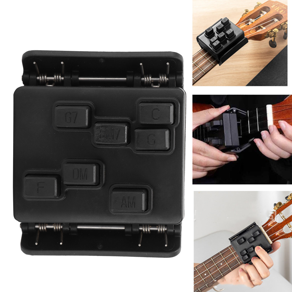 fgstbr Chord Trainer Ukulele Botão Ferramenta De Jogo Auxiliar Clip-on Peças De Instrumento De Cordas