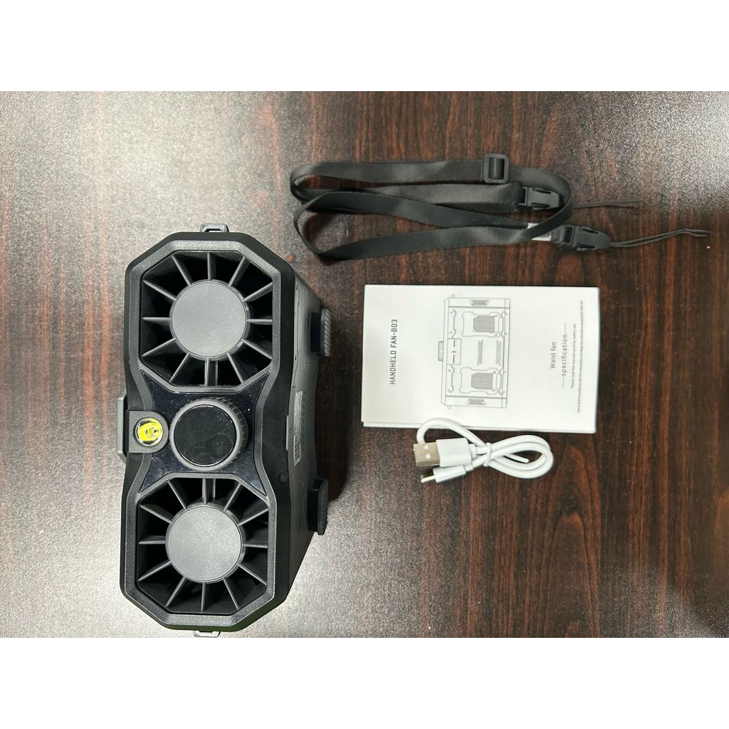 [YBKD] Ventilador De Cintura Com Ventilação Dupla Para Exterior , Pescoço Portátil Lanterna De Emergência , Recarregável