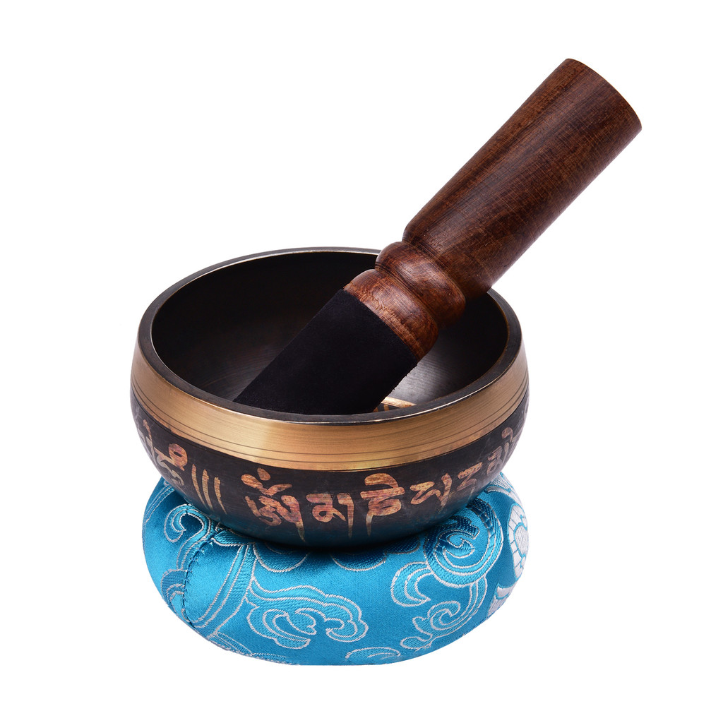 Conjunto De Tigela De Canto Tibetana Togbr Com Som De Metal Artesanal De 9.5 Cm/3.7 Polegadas E Almofada Macia (Entrega