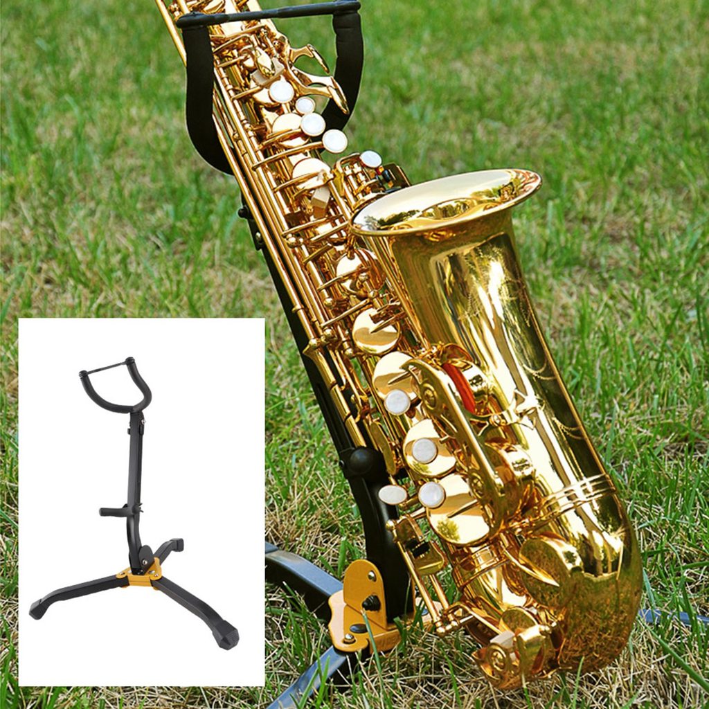 Telbr Metal Dobrável Ajustável Alto Tenor Sax Saxofone Tripé Suporte