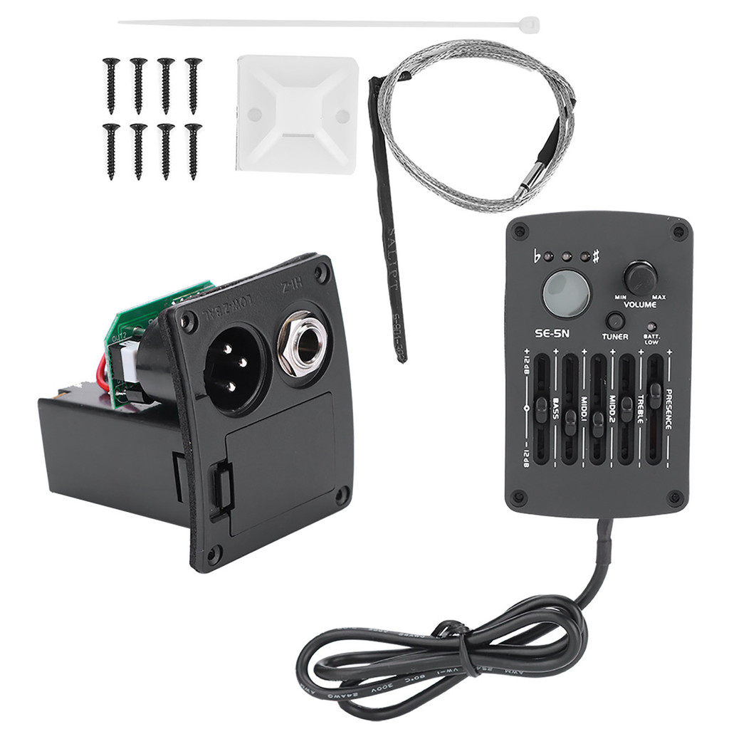 wohobr Afinador De Guitarra Acústico , Equalizador Indicador De Bateria Baixa Alimentado Display LED Embutido Para Instr