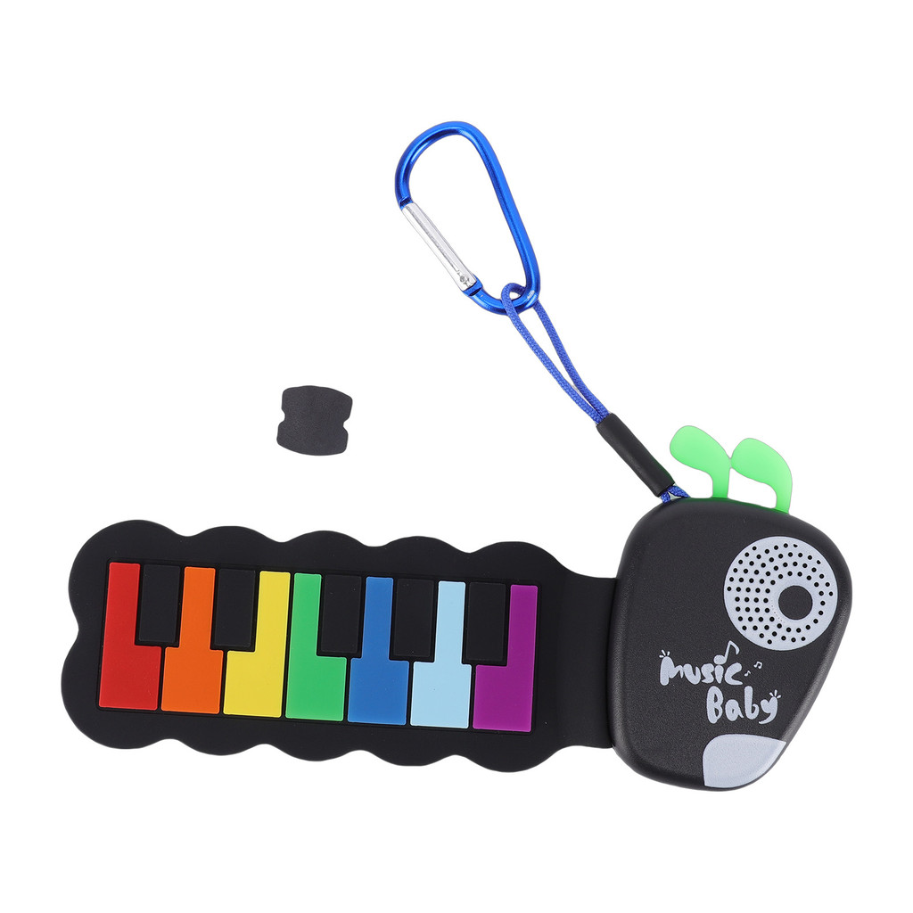 wohobr Silicone Dobrável Bolso Piano Mini Teclado Eletrônico Brinquedo Portátil Dedo Chaveiro Para Crianças Adultos Aman