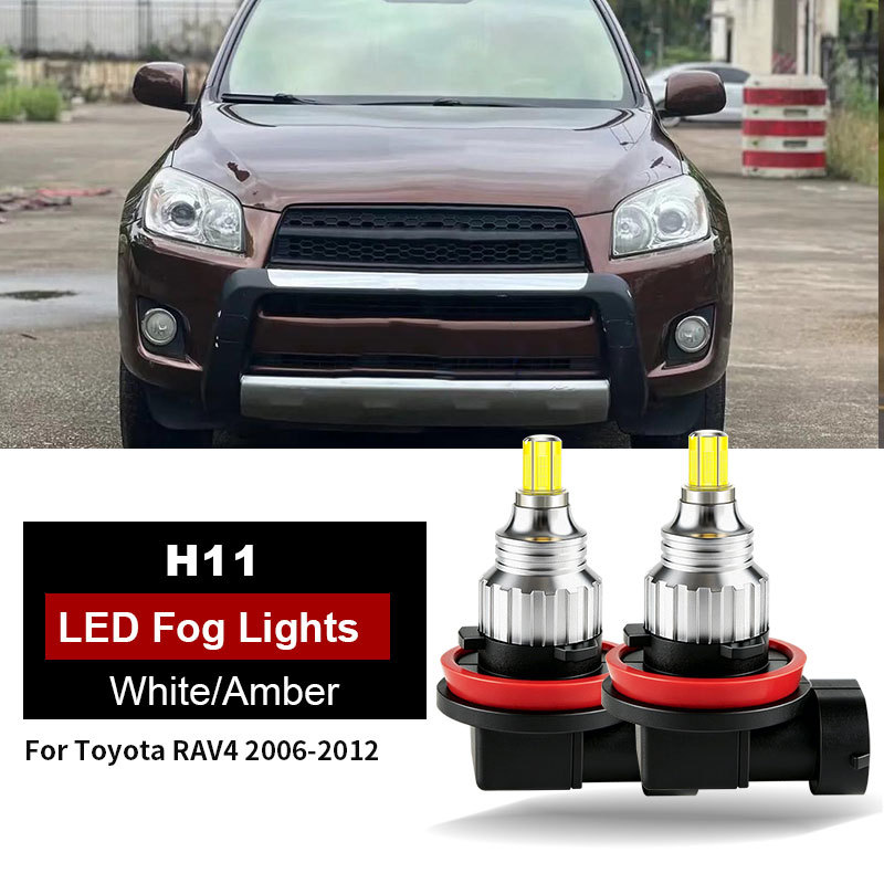 2PCS H11 LED Car Front Fog Light Lamps Bulb H8 H16(JP) Auto Accessory For Toyota RAV4 2006 2007 2008 2009 2010 2011 2012