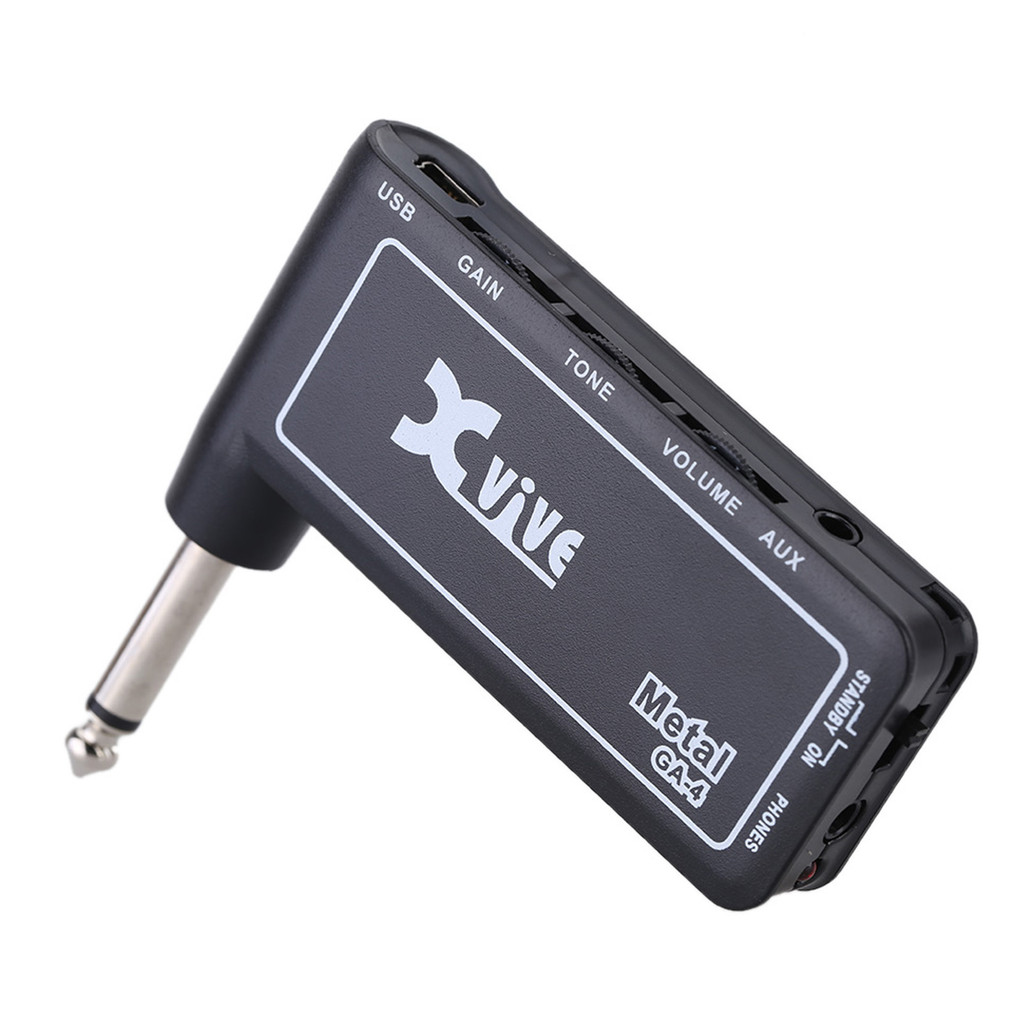fgstbr Xvive GA4 Metal Mini Portátil Recarregável Guitarra Elétrica Plug Amplificador De Fone De Ouvido