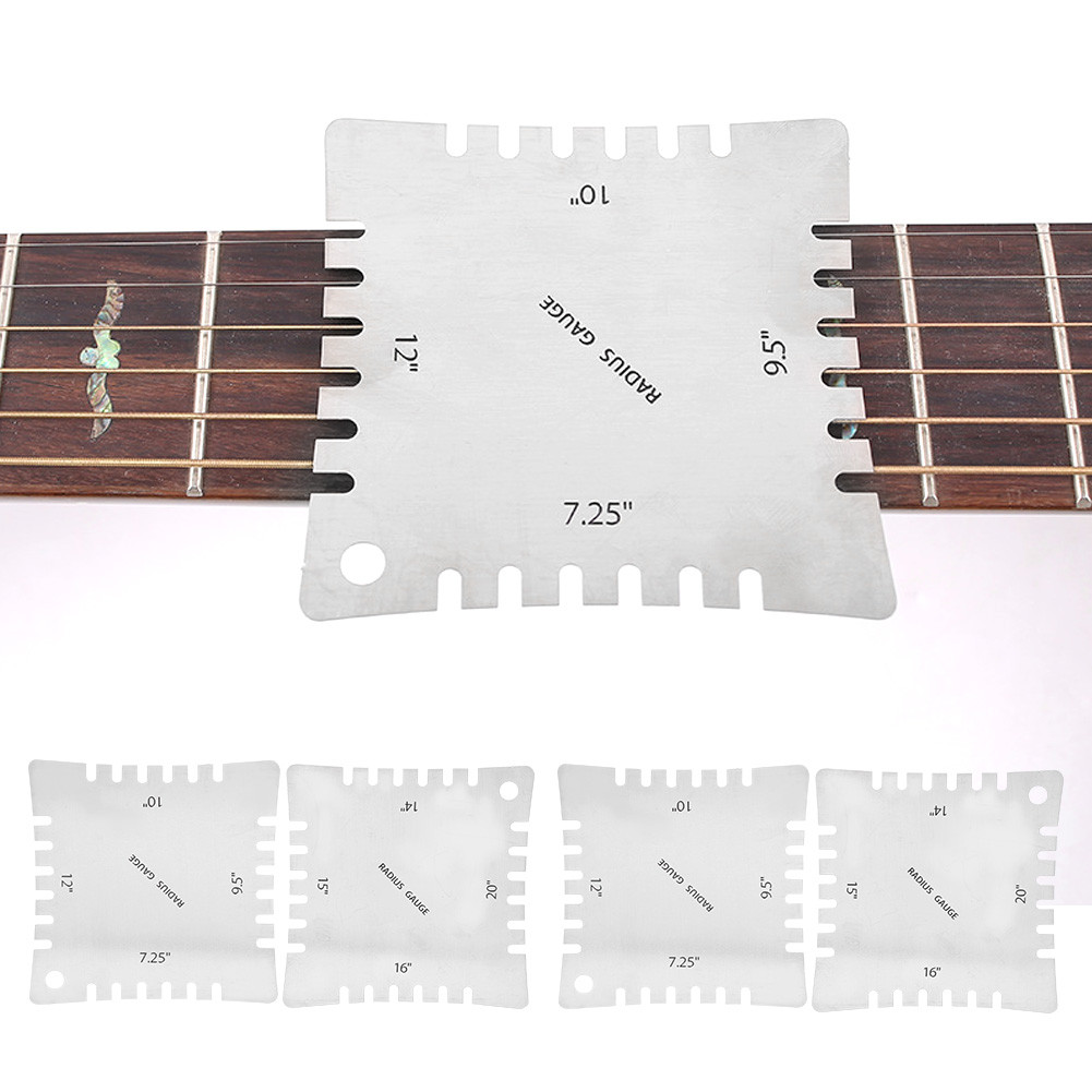 fgstbr 4 Peças Régua De Aço Inoxidável Com Ferramenta De Medição De Dentes Acessório De Guitarra Ferramentas Luthier Pra