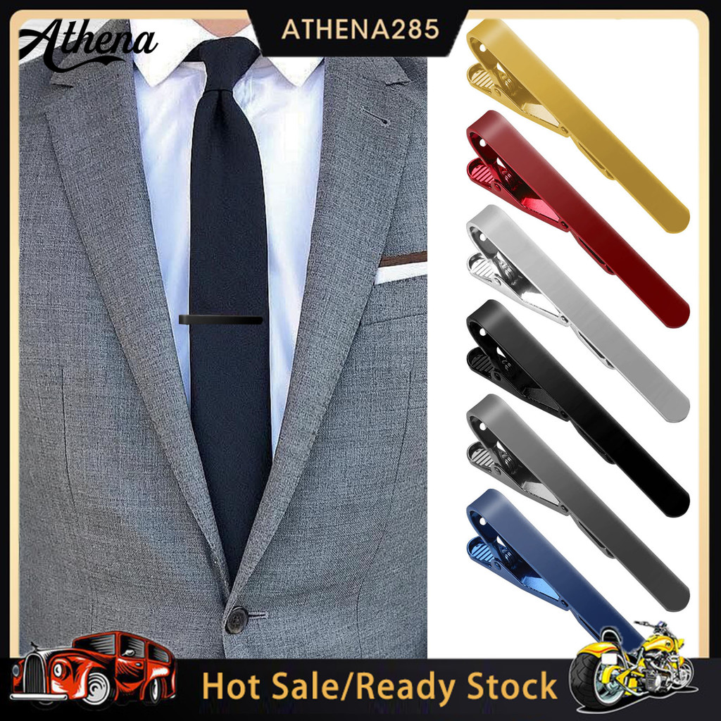 [ATHENA] ☆ Clipe De Gravata Masculino Posição Fixa Anti-Balanço Galvanizado Barra Liga Terno Suporte Acessório De Vestid
