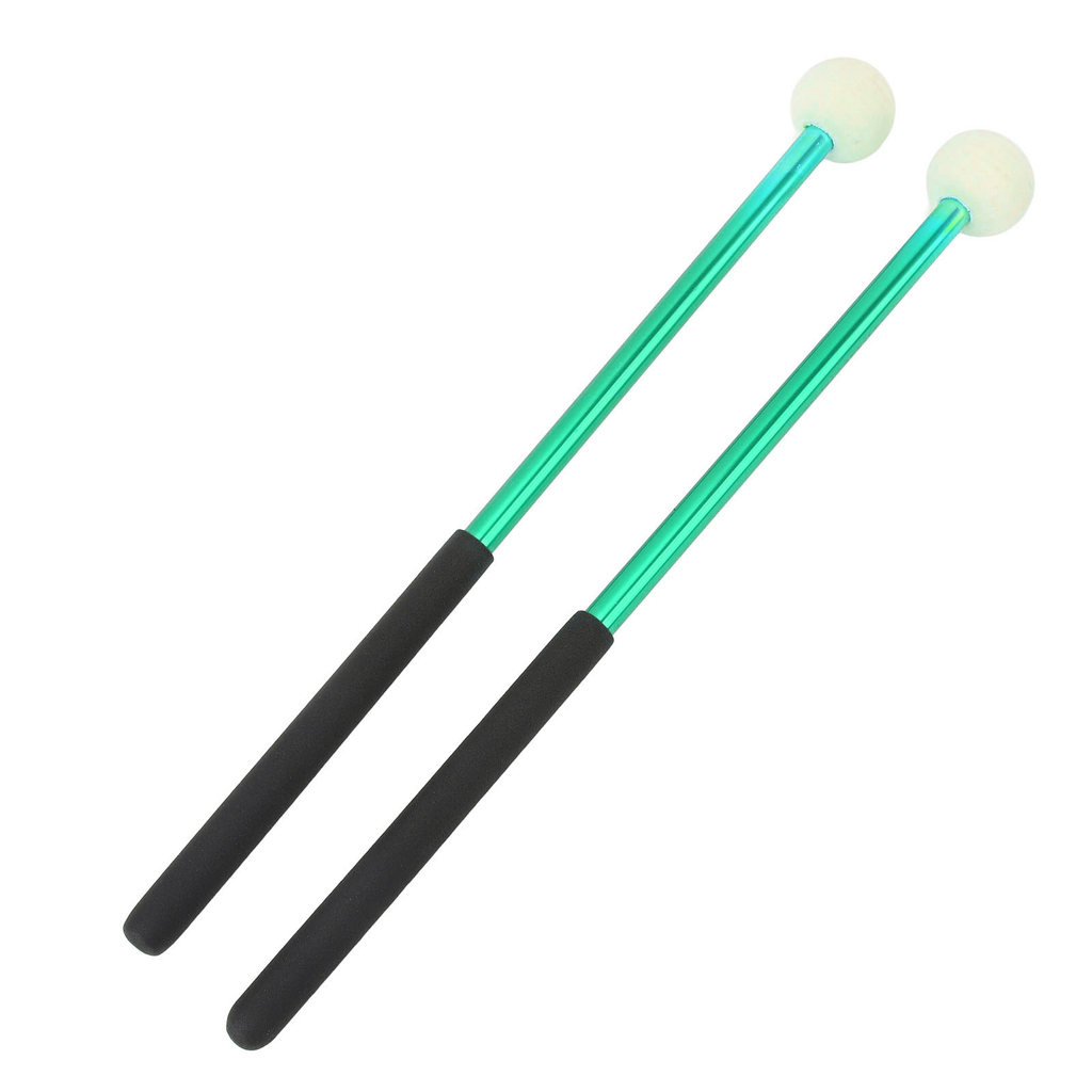 sicibr 2 Peças Timpani Mallet Cabeça De Feltro De Lã Macia Antiderrapante Alça De Borracha Liga Percussão Vara Verde