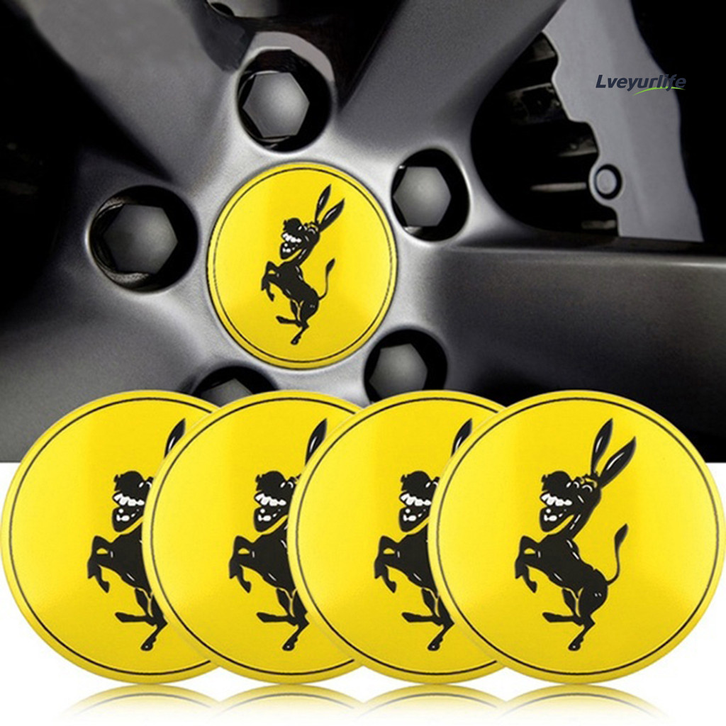 Lveyurlife 4 Pçs/Set 56mm Donkey Car Auto Wheel Center Trim Hub Emblema Logo Cap Cover